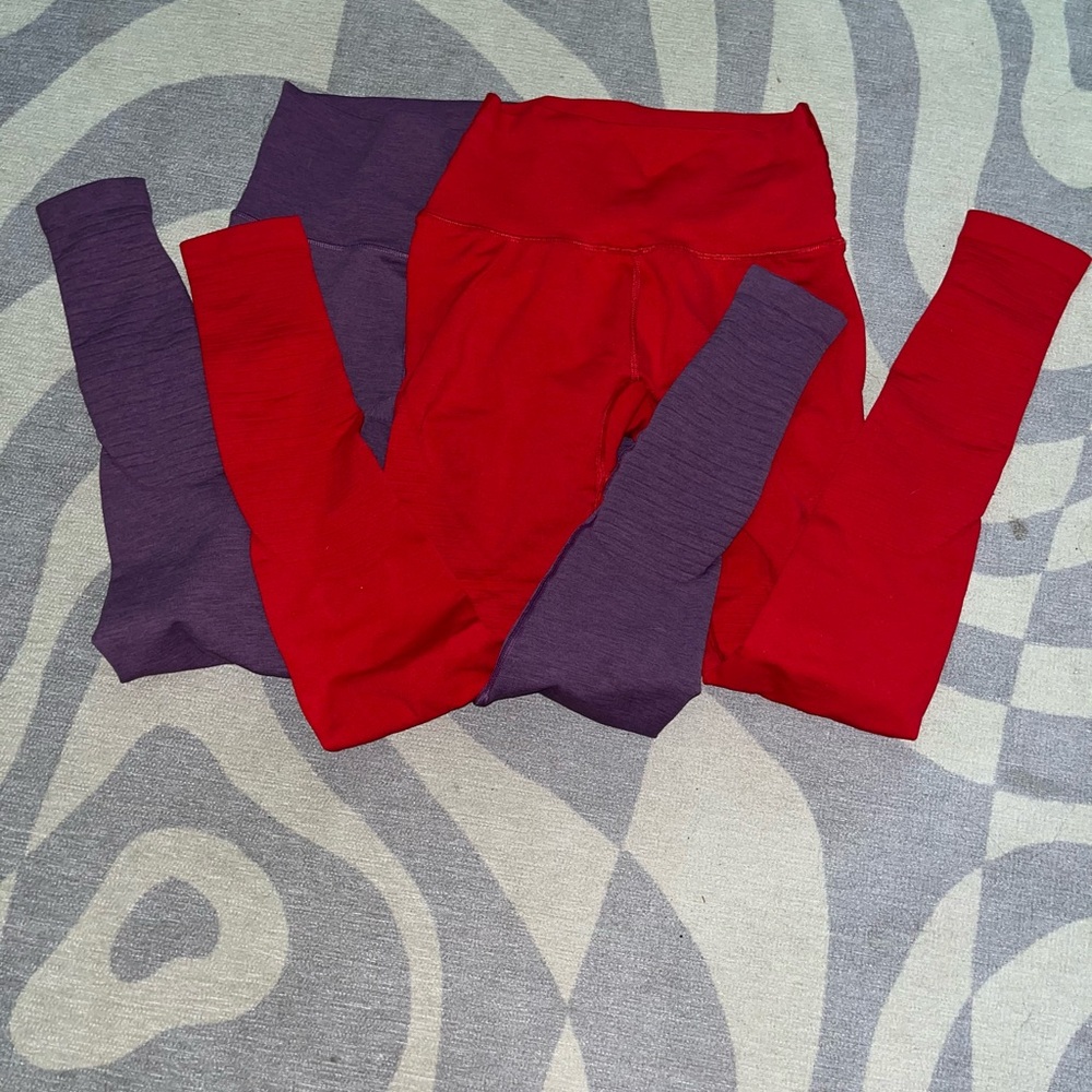 Alphalete Red and Purple Leggings